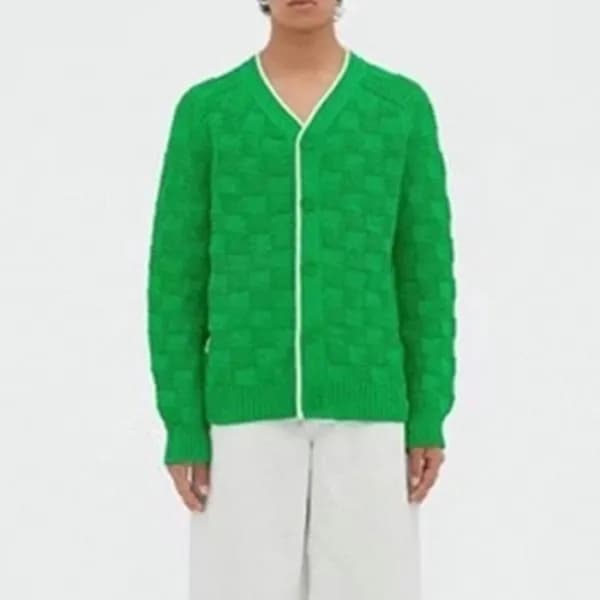 보테가 남성 트렌디 그린 가디건 - Unisex Green Cardigan - bot042… - 1