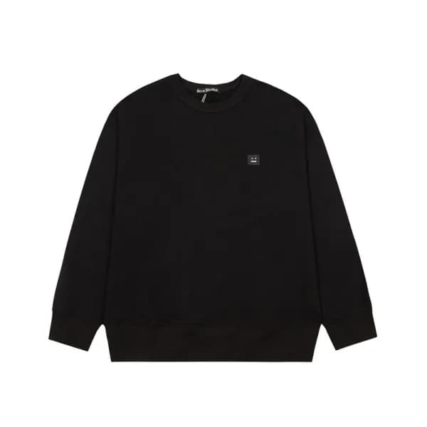 아크네 남/녀 블랙 크루넥 맨투맨 - Acne Unisex Black Tshirts - a… - 1