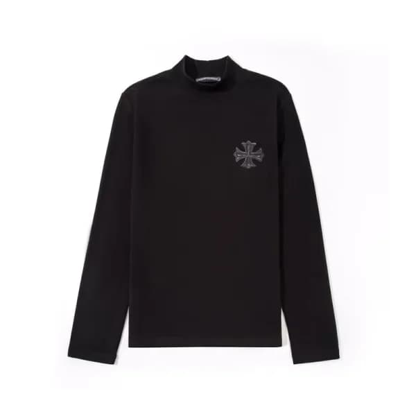 크롬하츠 남성 블랙 긴팔티 - Chrome Hearts Mens Black Tshirts … - 1
