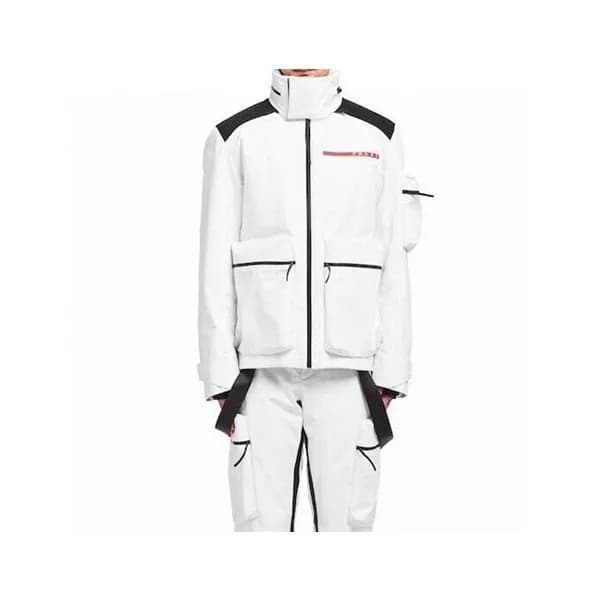 프라다 남/녀 덕다운 화이트 자켓 - Prada Unisex White Jackets - … - 1