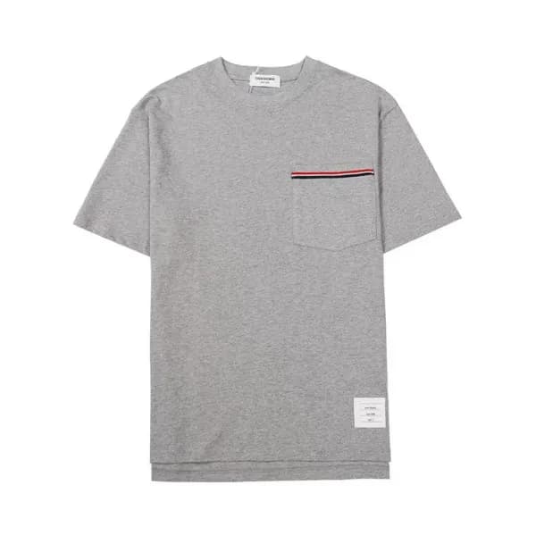 톰브라운 남성 크루넥 그레이 반팔티 - Thom Browne Mens Gray Tshirt… - 1
