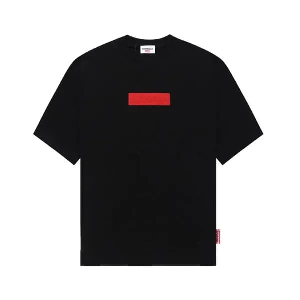 발렌시아가 남성 크루넥 블랙 반팔티 - Balenciaga Mens Black Short … - 1