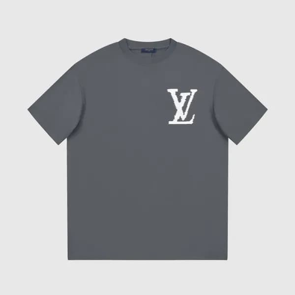 루이비통 남성 그레이 크루넥 반팔티 - Louis vuitton Mens Gray Shor… - 1