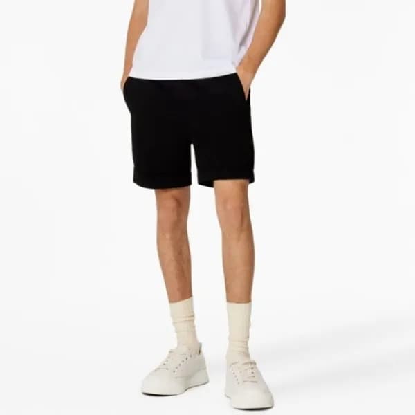아미 남성 블랙 반바지 - Ami Mens Black Half-pants - am03x - 1