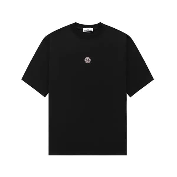 스톤아일랜드 남성 블랙 크루넥 반팔티 - Stone Island Mens Black Tsh… - 1