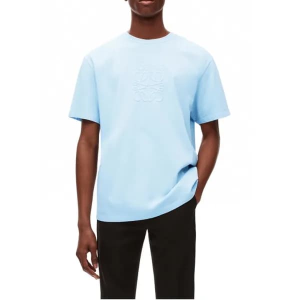 로에베 남/녀 이니셜 블루 반팔티 - Loewe Unisex Blue Short sleev… - 1