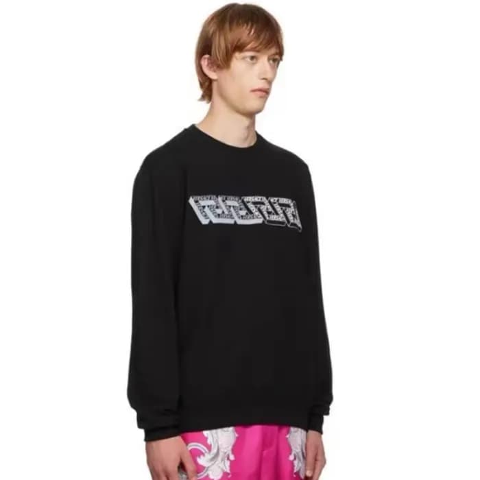 베르사체 남성 블랙 크루넥 맨투맨- Versace Mens Black Tshirts - v… - 1
