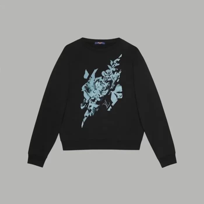 루이비통 남성 블랙 맨투맨 - Louis vuitton Mens Black Tshirts … - 1