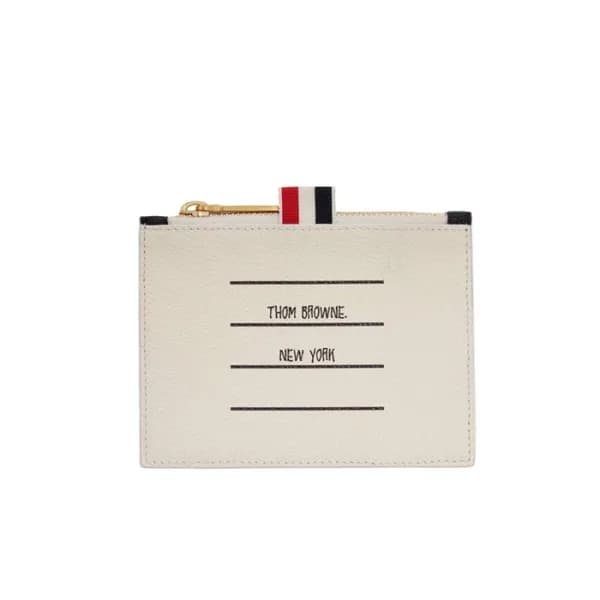 톰브라운 남성 지피 카드 지갑 - Thom Browne Mens White Card Wal… - 1