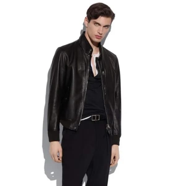 톰포드 남성 블랙 가죽 자켓 - Tom Ford Mens Black Jackets - to… - 1