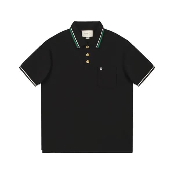 구찌 남성 블랙 폴로 반팔티 - Gucci Mens Black Polo Tshirts - … - 1