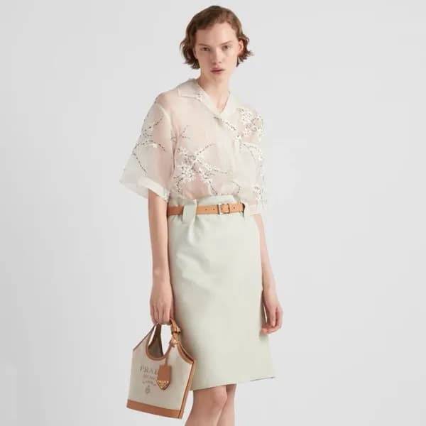 프라다 여성 샌드 캔버스 토트백 1BE074 - Prada Womens Beige Tote… - 1
