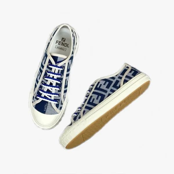 펜디 남/녀 네이비 스니커즈 - Fendi Unisex Navy Sneakers - fes… - 1