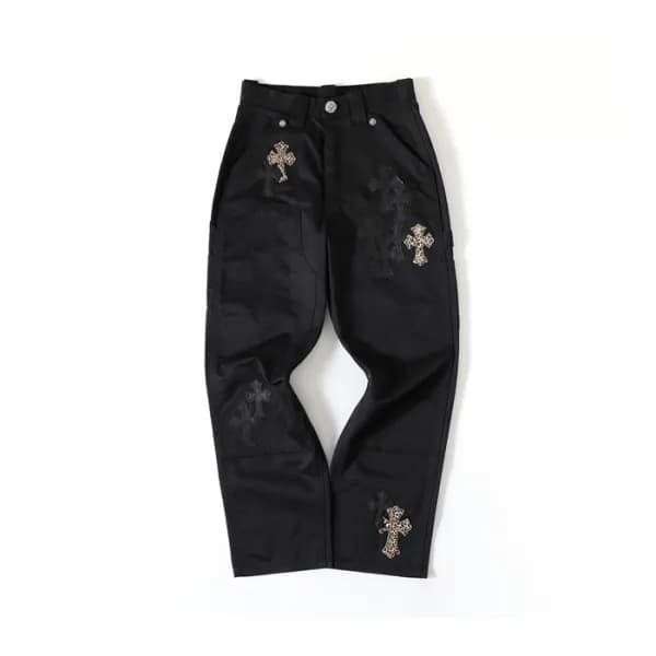 크롬하츠 남성 블랙 청바지 - Chrom Hearts Mens Black Jeans - c… - 1