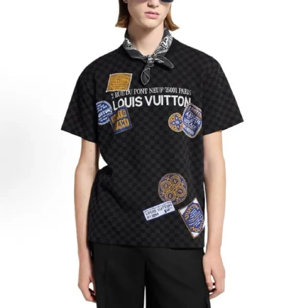 루이비통 남성 라운드 반팔 티셔츠 - Louis vuitton Mens Round Tshi… - 1