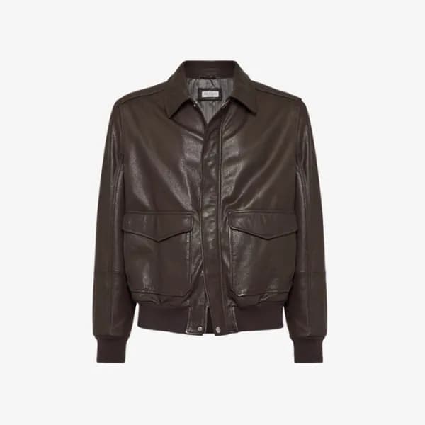 브루넬로쿠치넬리 남성 가죽 자켓 - Brunello Cucinelli Mens Leathe… - 1