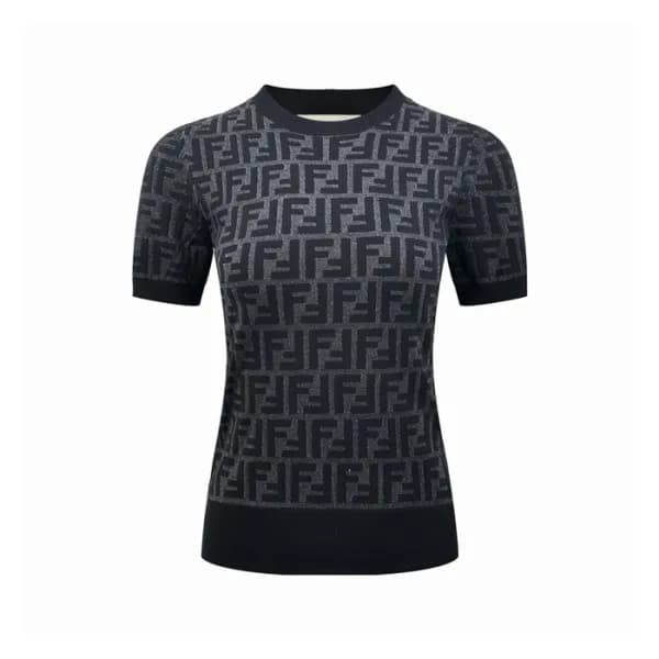 펜디 여성 FF 티셔츠 - Fendi Womens FF Tshirt - fec15448x - 1