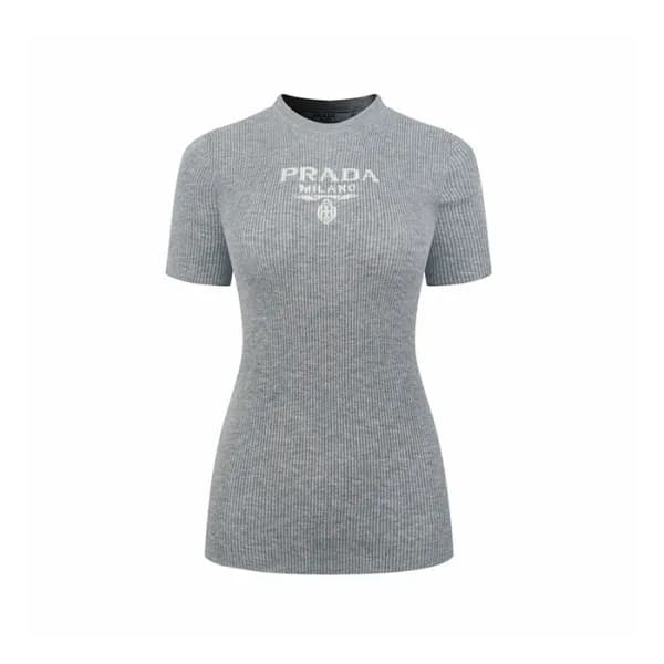 미우미우 여성 라운드 티셔츠 - Miumiu Womens Round Tshirt - mic16367x