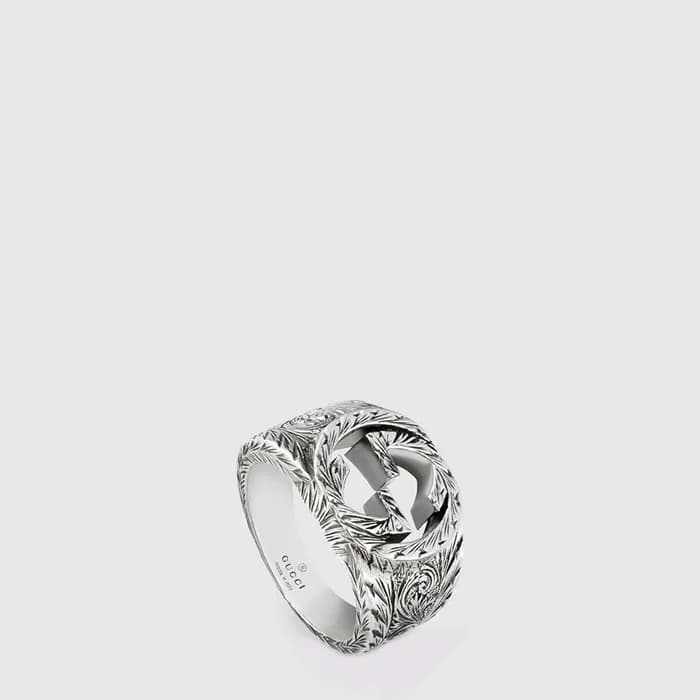 구찌 남성 인터로킹 G 링 - Gucci Mens Interlocking G Ring - acc10855x - 1