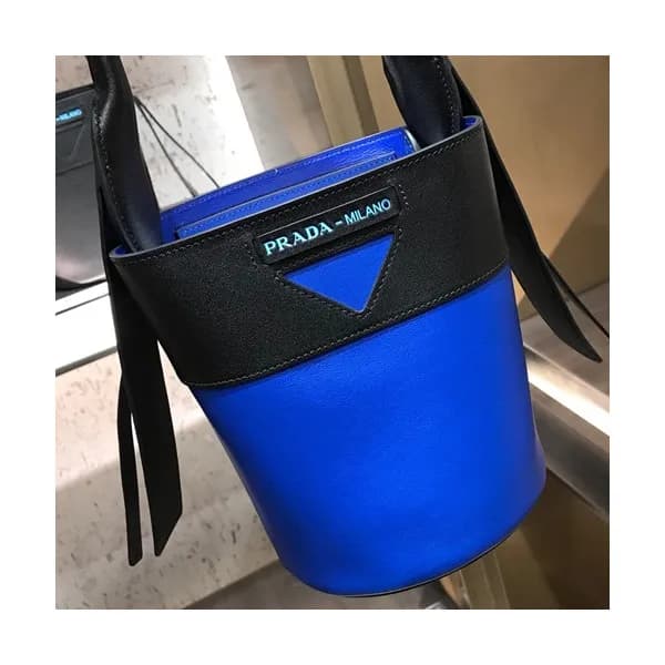 Prada 2019 Leather Mini Bucket Tote Shoulder Bag,2… - 1