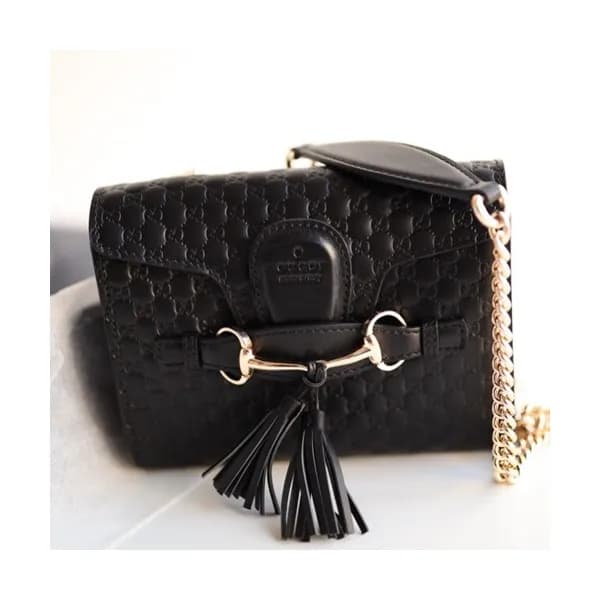 Gucci Microssima Emily Leather Chain Tote Bag,18CM… - 1