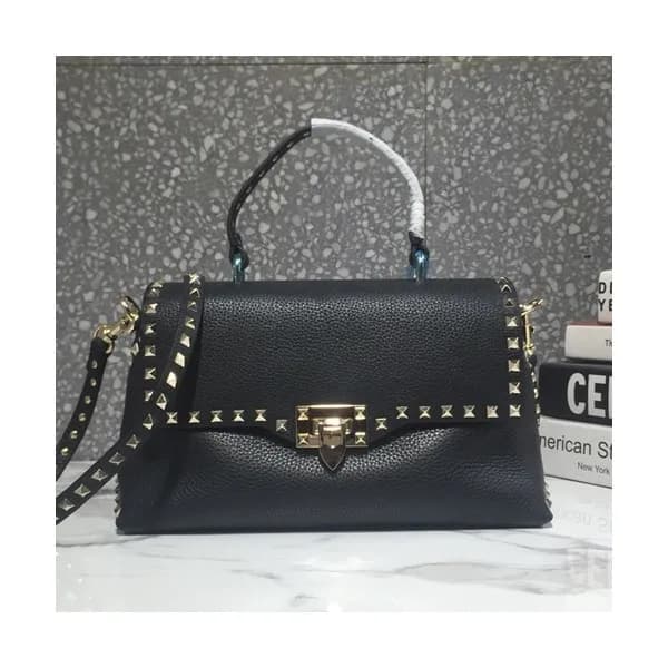 Valentino 2019 Leather Rockstud Tote Shoudler Bag,… - 1