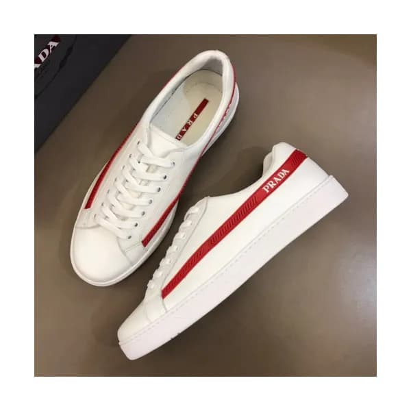 Prada 2019 Mens Business Logo Leather Sneakers - 프… - 1