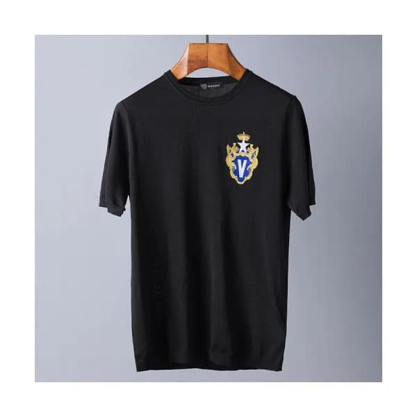 Versace 2019 Mens Logo Cotton Short Sleeved Tshirt… - 1