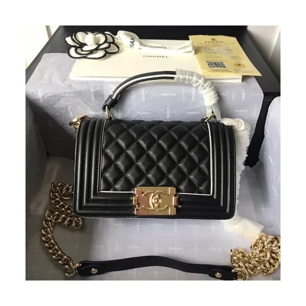 Chanel Leboy Leather Chain Tote Shoulder Bag ,20CM… - 1