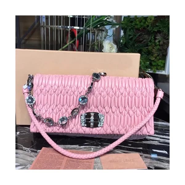 MiuMiu 2019 Matelasse Crystal Tote Shoulder Cross … - 1