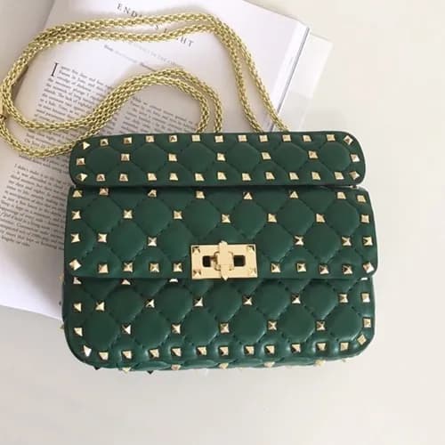 Valentino 2019 Garavani Ruckstud Spike Leather Cha… - 1