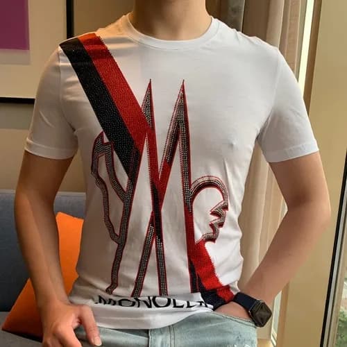 Mocler 2019 Mens Logo Cotton Short Sleeved T-shirt… - 1