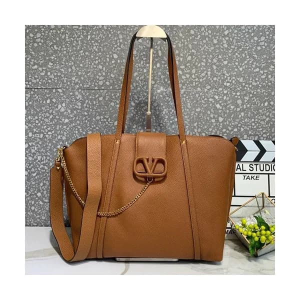 Valentino 2019 Leather Vsling Tote Shoudler Bag,32… - 1