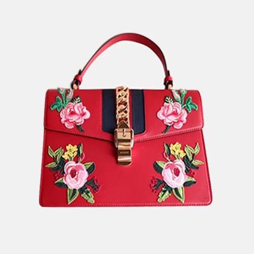 Gucci 2019 Sylvie Leather Tote Shoulder Bag,31.5CM… - 1