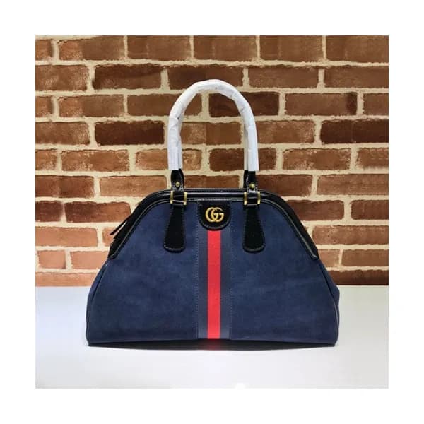 Gucci 2020 Large Re Belle Suede Top Handle Tote Ba… - 1