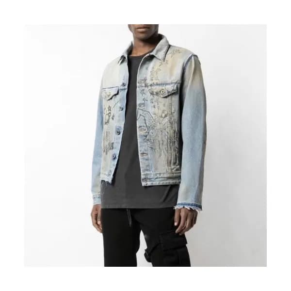 Off-white 2020 Mens Logo Casual Denim Jackets - 오프… - 1