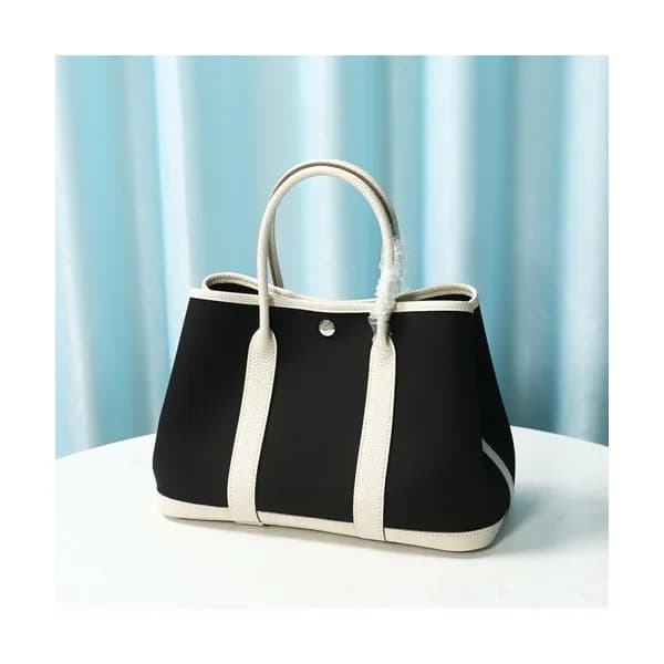 Hermes 2020 Garden Canvas Leather Tote Bag ,30cm -… - 1
