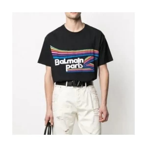[매장판]Balmain Mens Logo Cotton Short Sleeved Tshir… - 1