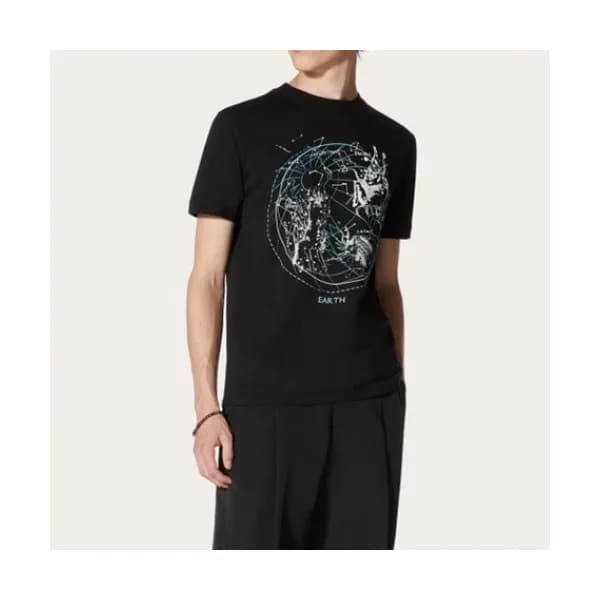 [발렌티노]Valentino Mens Logo Crew-neck Short Sleeved… - 1