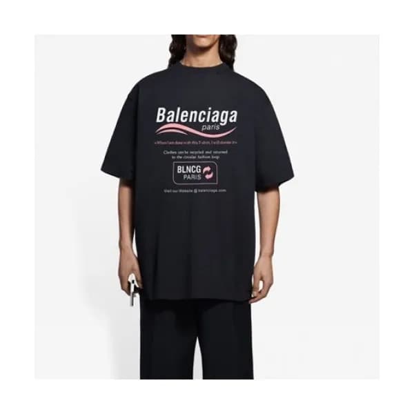 Balenciaga Mm/Wm Logo Cotton Short Sleeved Tshirt… - 1