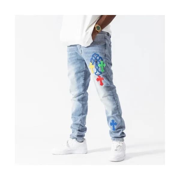 Chrom Hearts Mens Casual Denim Jeans Blue - 크롬하츠 … - 1