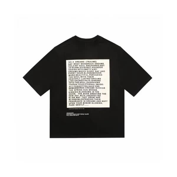 Rick Owens Mens Casual Short Sleeved Thirts Black… - 1