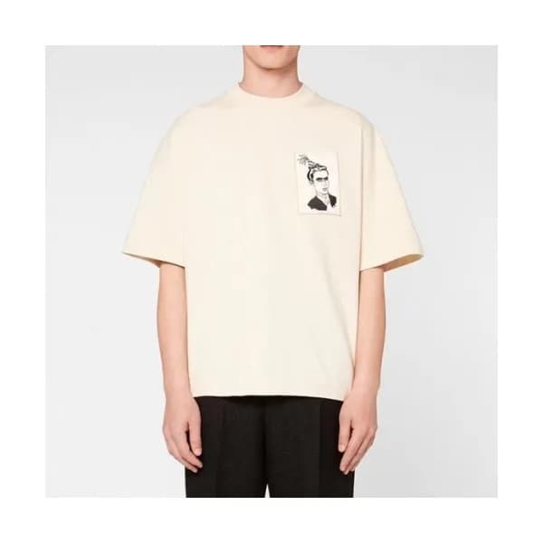 Ami Mm/Wm Casual Cotton Short Sleeved Tshirt Beige… - 1