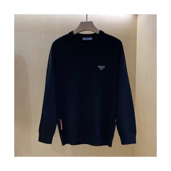 Prada Mens Crew-neck Sweaters Black - 프라다 2021 남성… - 1