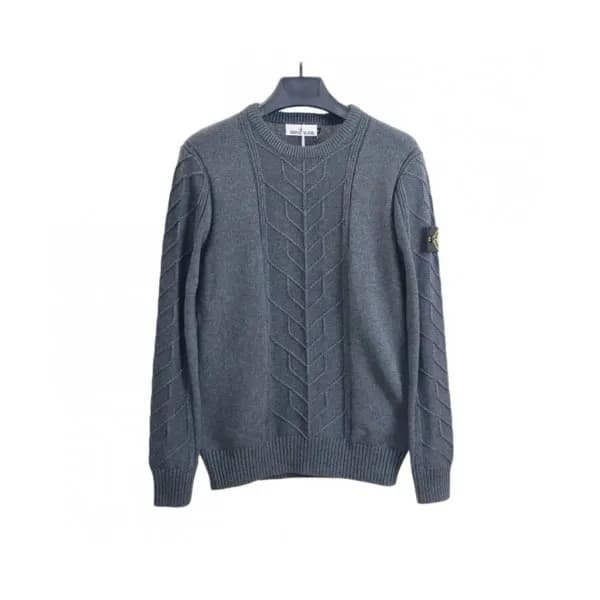Stone Island Mens Casual Crew-neck Sweaters Gray … - 1