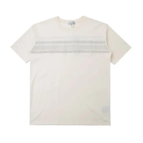 디올 남성 크루넥 아이보리 반팔티 - Mens Ivory Tshirts - dio01749… - 1