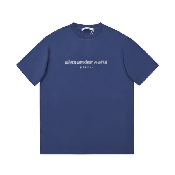 알렉산더왕 남성 이니셜 블루 반팔티 - Mens Blue Tshirts - alx0196x - 1