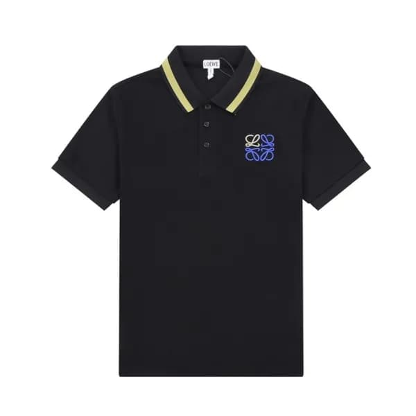 로에베 남성 이니셜 블랙 반팔티 - Mens Black Tshirts - loe0603x - 1
