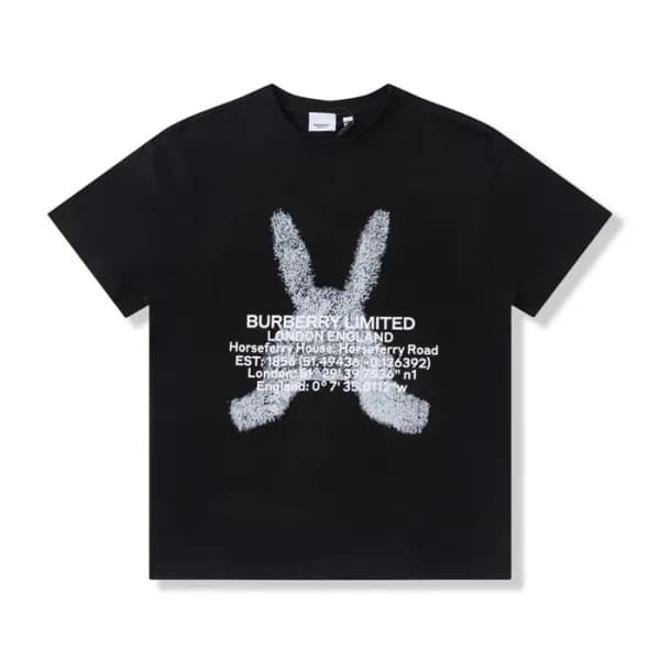 버버리 남성 블랙 크루넥 반팔티 - Mens Black Tshirts - Bur04343x - 1