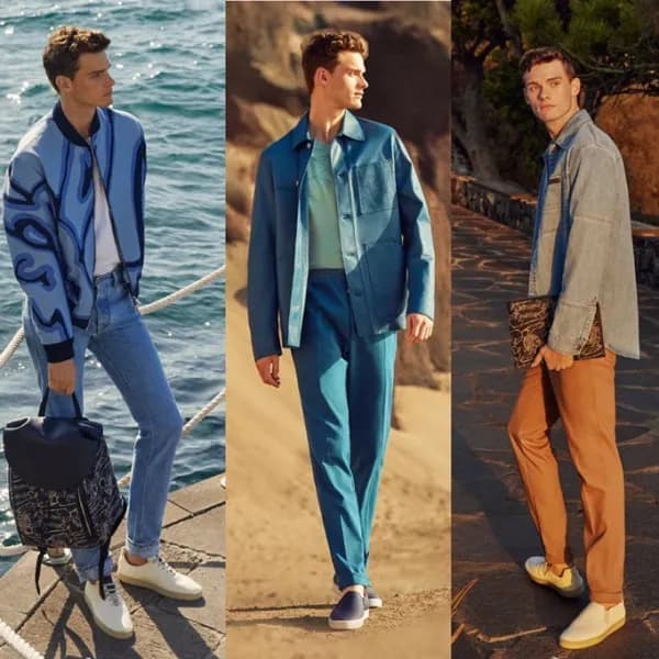 벨루티 남성 모던 블루 슬립온 - Mens Blue Sneakers - ber0085x - 1